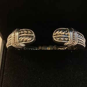 John Atencio XS sterling silver and 14ky cuff hidge bracelet
